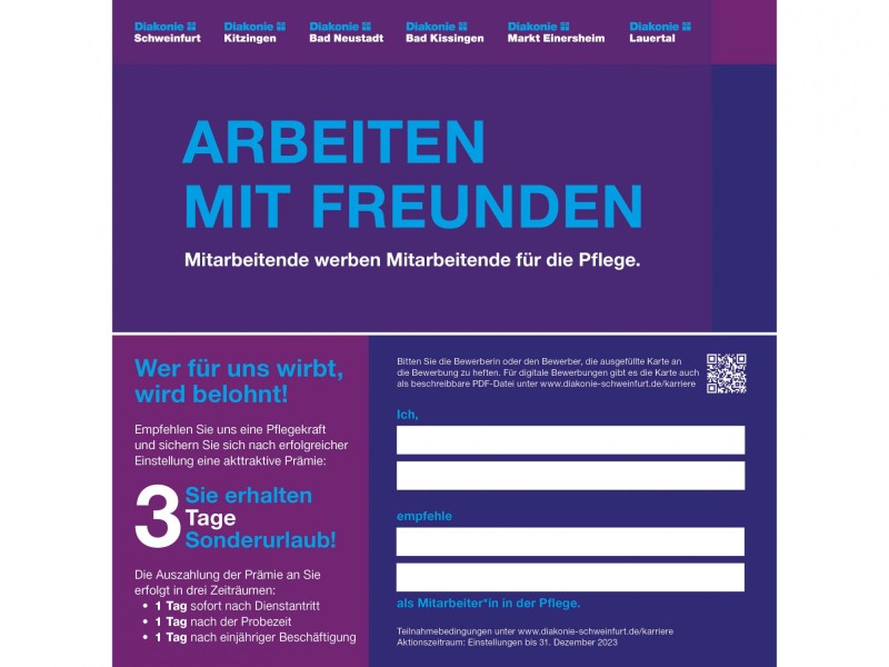 Aktion: „Mitarbeitende werben Mitarbeitende für die Pflege.“
