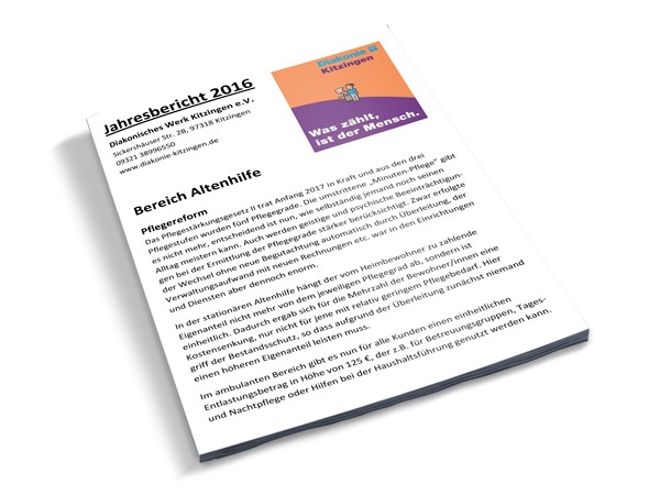 Diakonie Kitzingen Jahresbericht 2016
